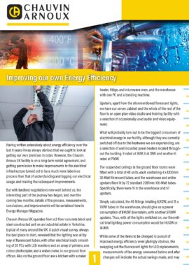 Improving our own energy efficiency Part 1